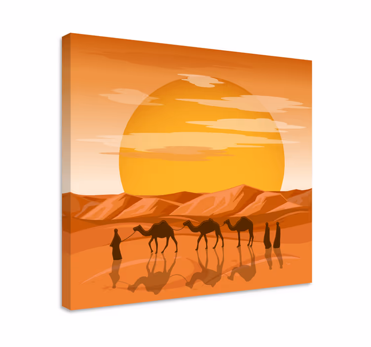 キャンバス 風景 砂漠の夕焼けの旅 - TENSTICKERS
