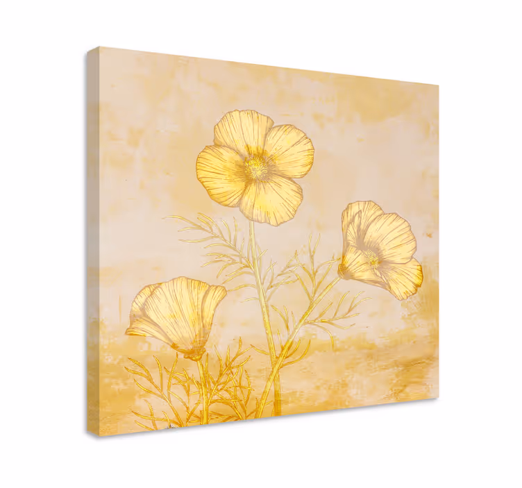 雄大なオレンジ色のポピーの花の帆布 - TENSTICKERS