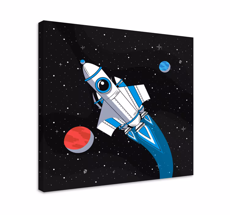 ビデオゲームキャンバスプリント宇宙のロケット - TENSTICKERS