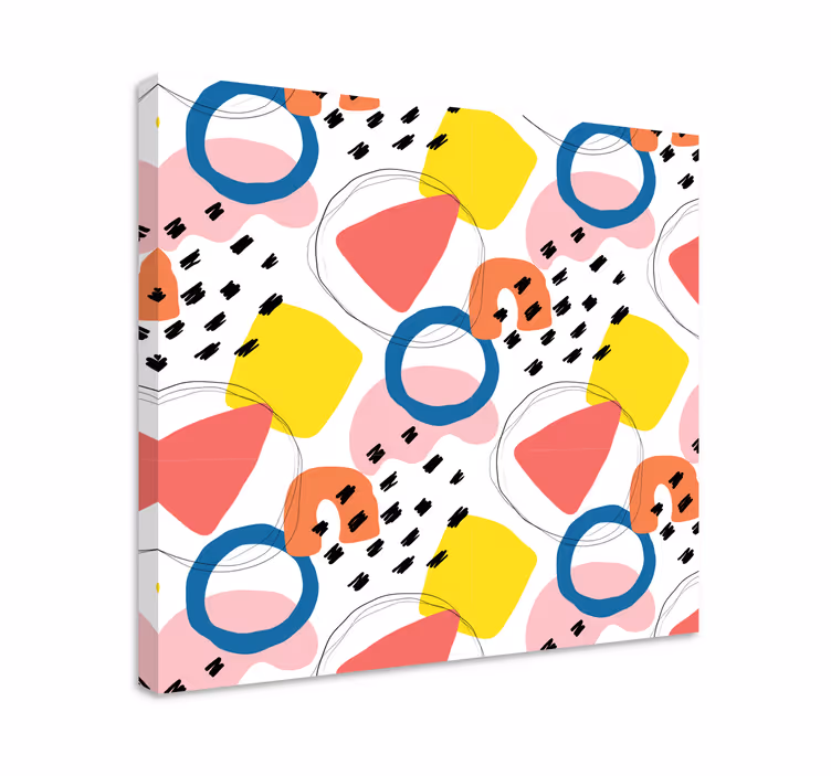 キャンバス 幾何学的 カラフルな抽象形状 - TENSTICKERS