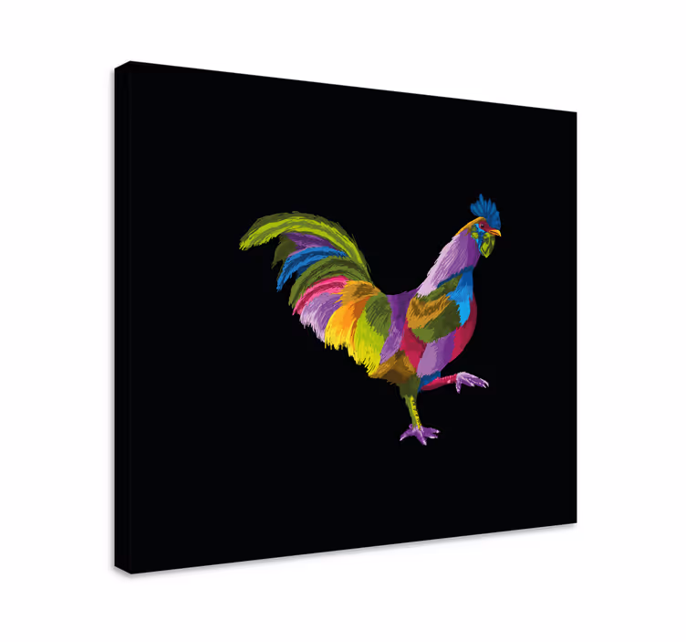 キャンバス 鳥 カラフルなニワトリデザイン - TENSTICKERS
