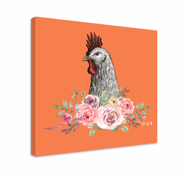 キャンバス 動物 鳥と花の雄鶏 - TENSTICKERS