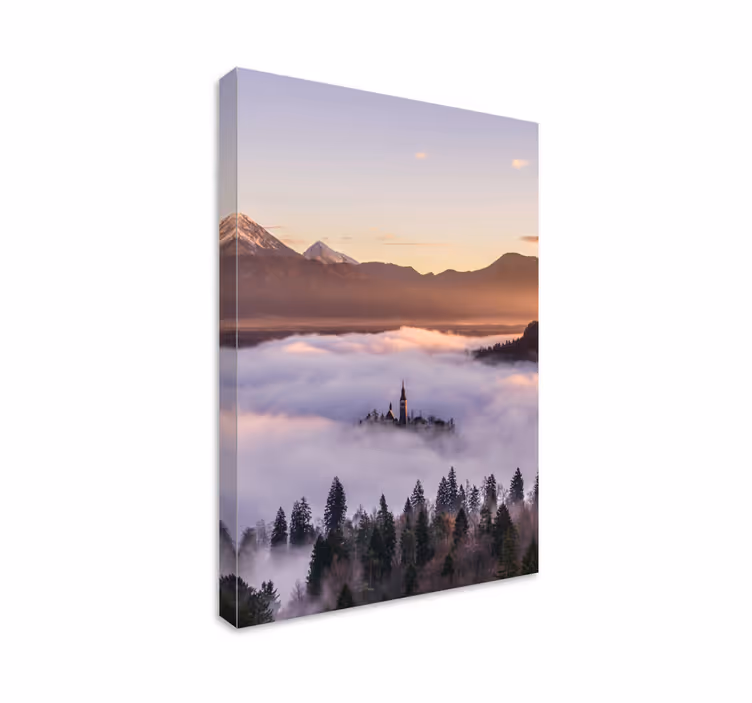 キャンバス 風景 魅惑の山の城 - TENSTICKERS