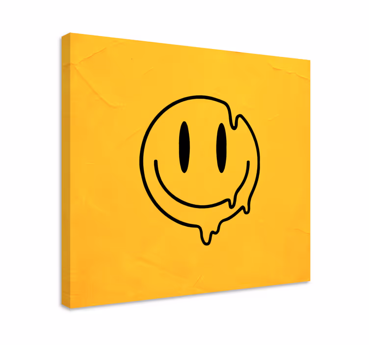 液体スマイリーアイコンキャンバスアートプリント - TENSTICKERS