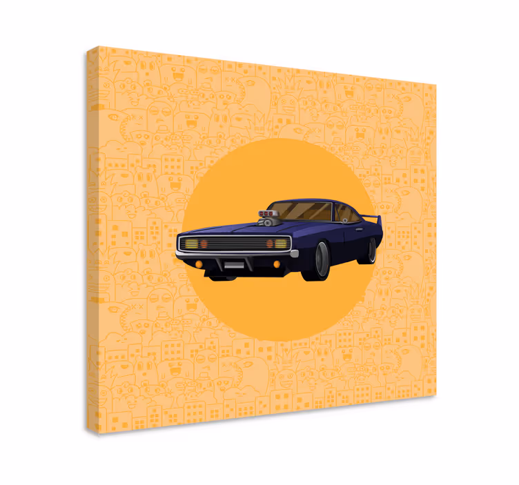 ビデオゲームキャンバスプリントクラシックマッスルカー - TENSTICKERS