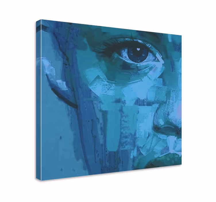 キャンバス 人とキャラクター 目の詳細 青 - TENSTICKERS