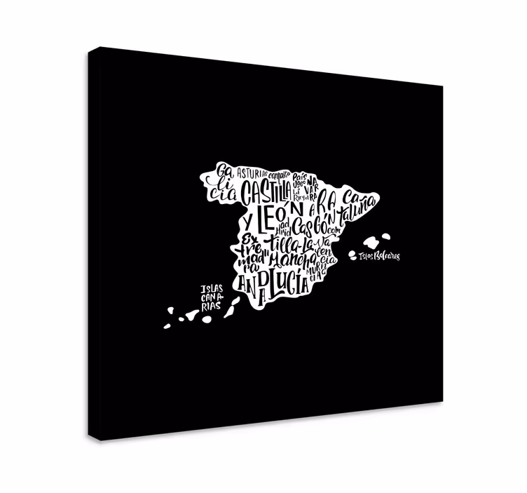 キャンバス 世界地図 創造的な地図タイポグラフィ - TENSTICKERS