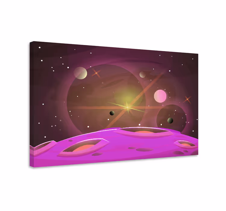 ビデオゲームキャンバスプリント銀河の風景 - TENSTICKERS