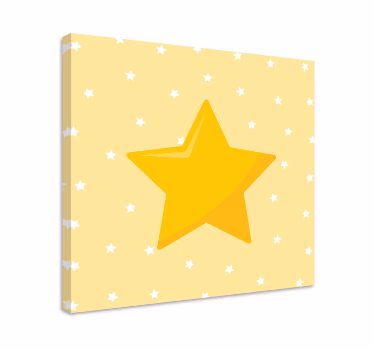 黄色の古典的な星の保育園のキャンバス - TENSTICKERS