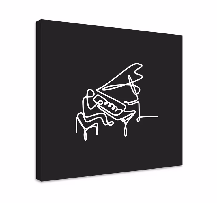 キャンバス 音楽 抽象ピアノメロディ - TENSTICKERS