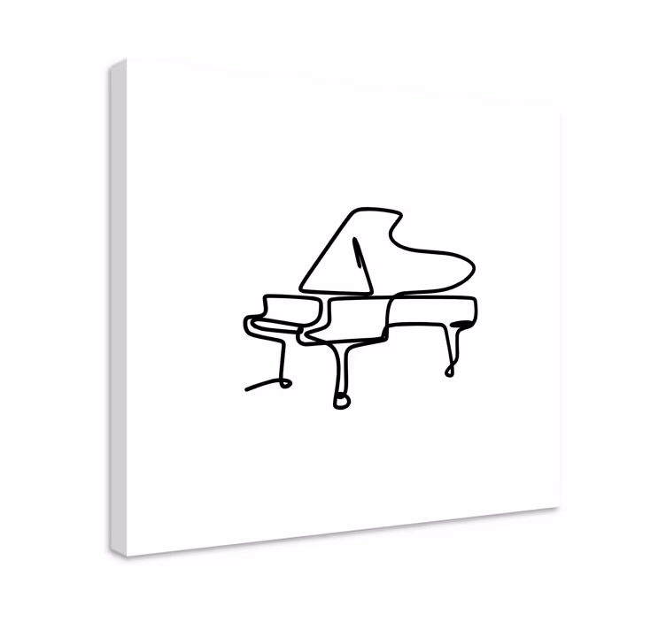 ピアノ線画かわいいデザインの音楽キャンバス - TENSTICKERS