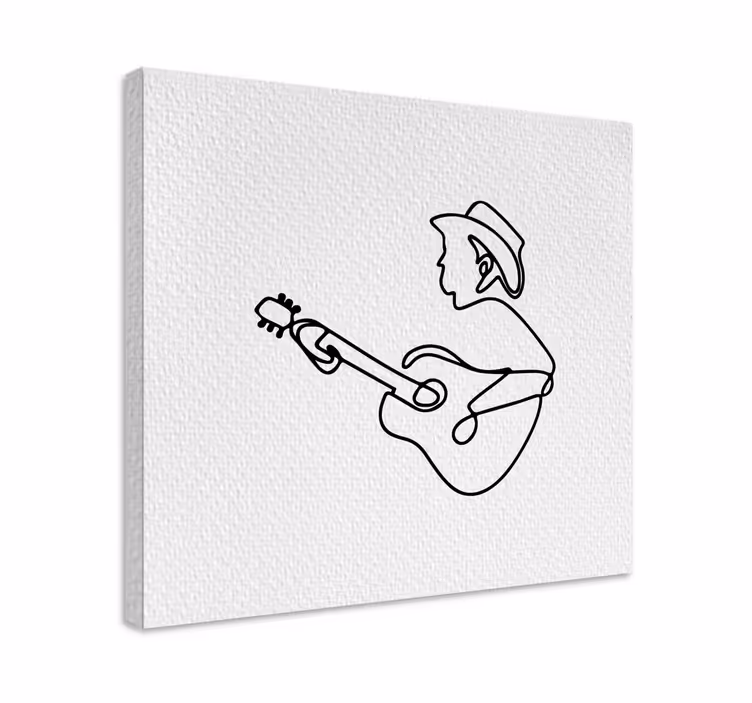黒人ギタリストミニマルミュージックキャンバス - TENSTICKERS