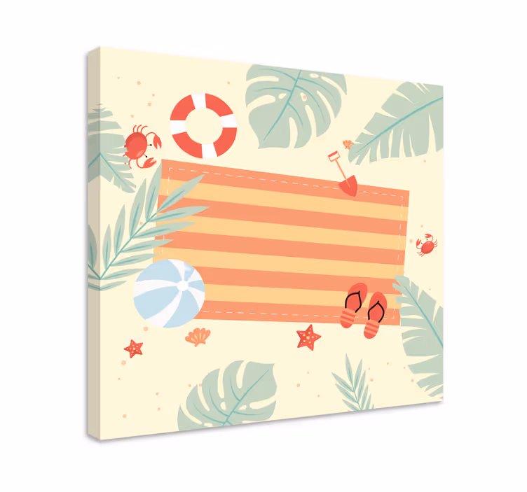 キャンバス 花や植物 ビーチシーンの要素 - TENSTICKERS