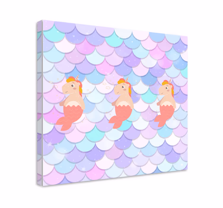 魚の鱗の保育園のキャンバスとユニコーンサイレン - TENSTICKERS