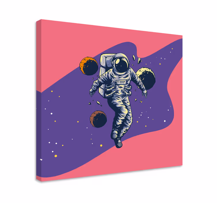 ビデオゲームキャンバスプリント宇宙の宇宙飛行士 - TENSTICKERS