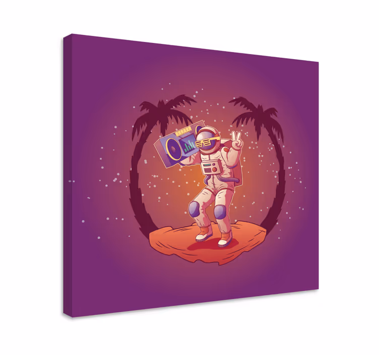 ビデオゲームキャンバスプリント宇宙飛行士のダンス - TENSTICKERS
