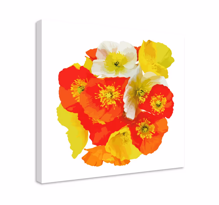 キャンバス 花や植物 鮮やかな花の構成 - TENSTICKERS