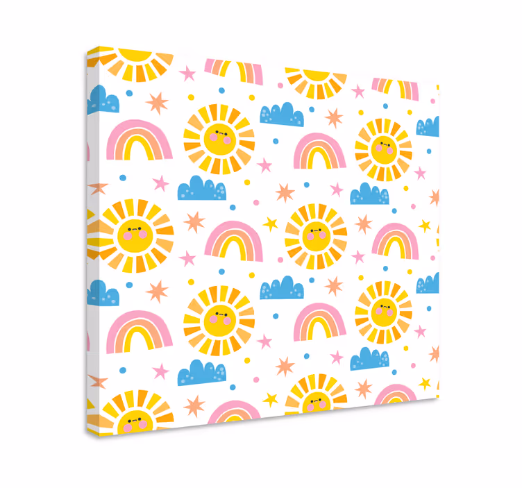 キャンバス 人 陽気な太陽と虹 - TENSTICKERS