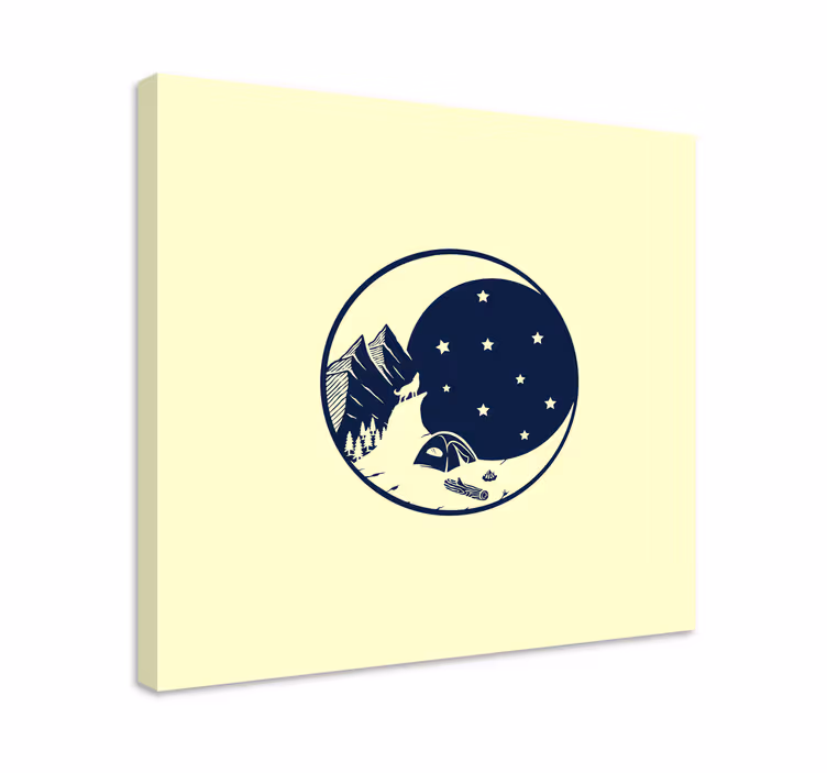 キャンバス 風景 星空の下でキャンプ - TENSTICKERS