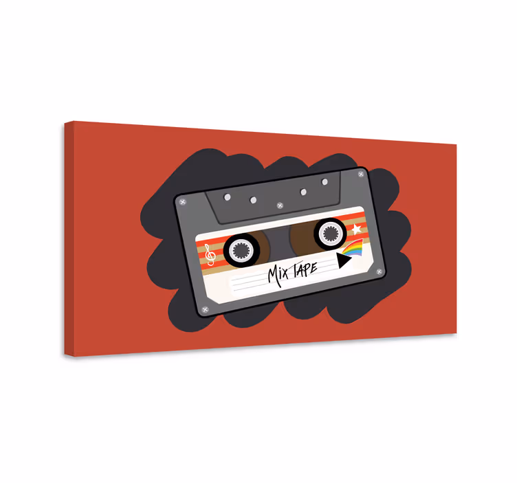 キャンバス 音楽 レトロミックステープデザイン - TENSTICKERS