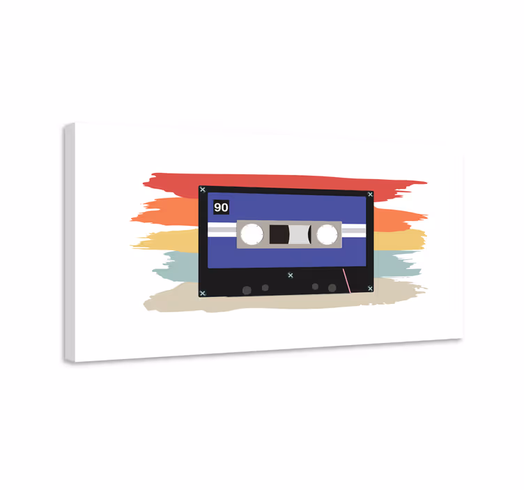 キャンバス 音楽 レトロカセットテープ - TENSTICKERS