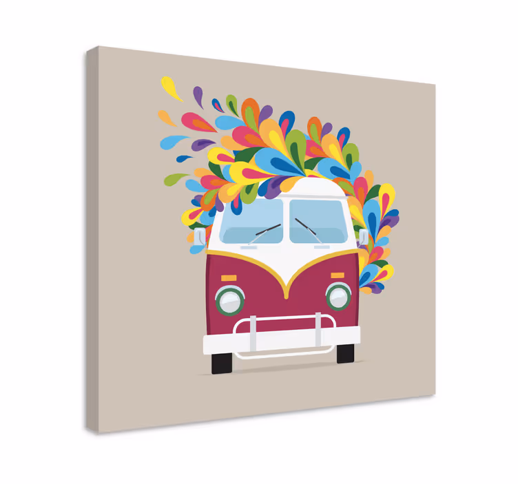 ビデオゲームキャンバスプリントレトロ車両スプラッシュ - TENSTICKERS