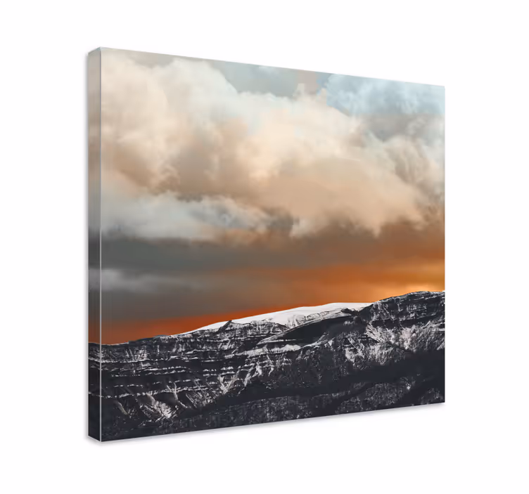 キャンバス 風景 山々の夕焼けの景色 - TENSTICKERS