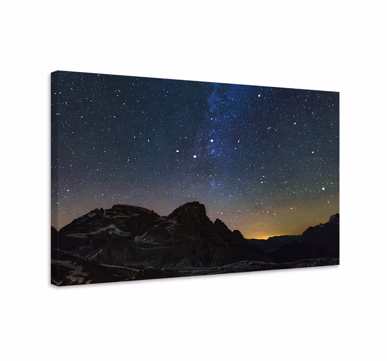 キャンバス 風景 山の夜空 - TENSTICKERS