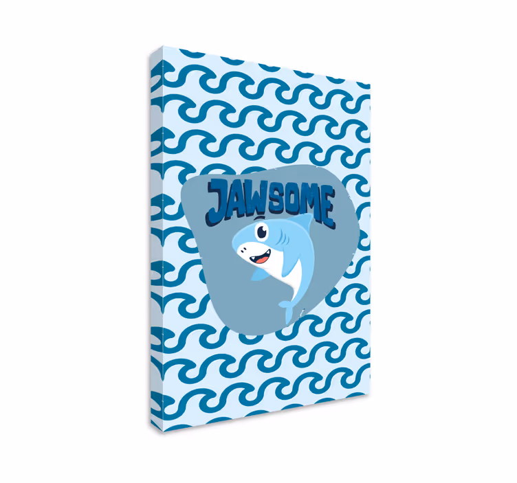 キャンバス 魚 名前入りブルーベイビーシャーク - TENSTICKERS