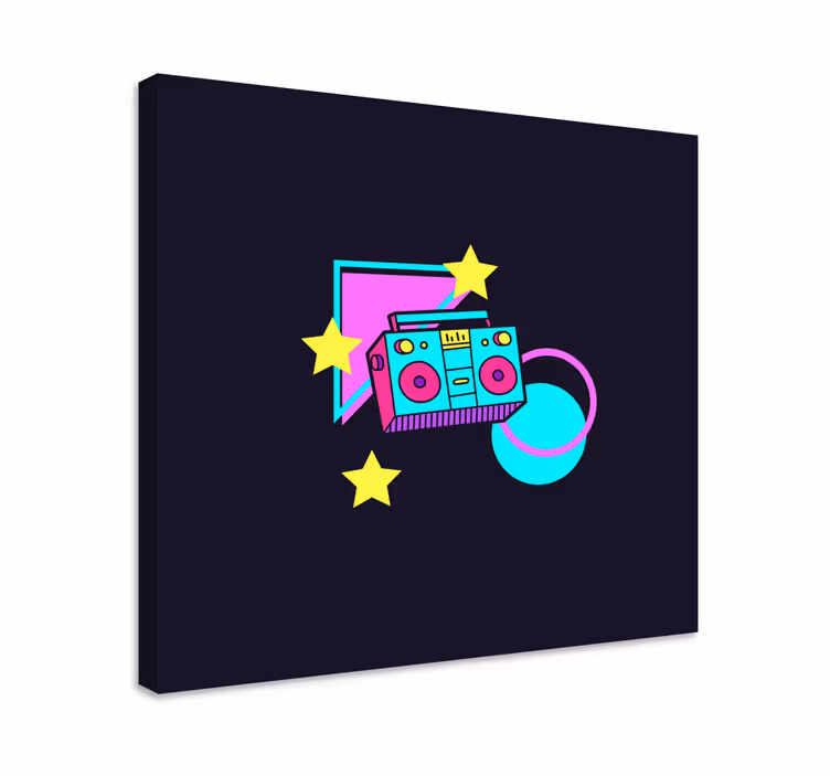 キャンバス 音楽 レトロブームボックス - TENSTICKERS