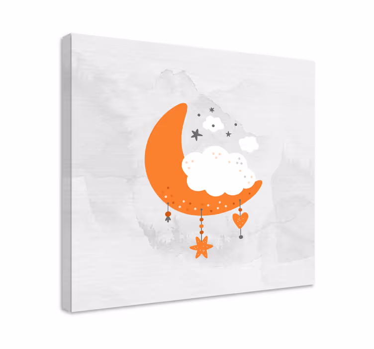 キャンバス 保育園 雲の月のハンギング - TENSTICKERS