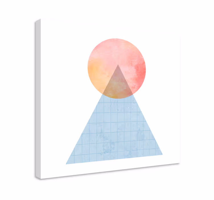 キャンバス 幾何学的 三角形の夕日フォルム - TENSTICKERS