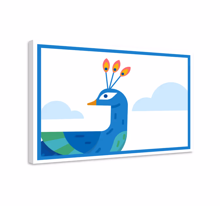 キャンバス 動物 スタイライズドブルーペコック - TENSTICKERS