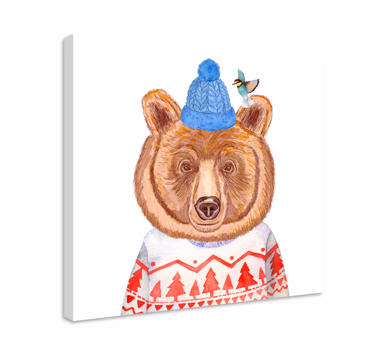 キャンバス 動物 魅力的なクマのイラスト - TENSTICKERS