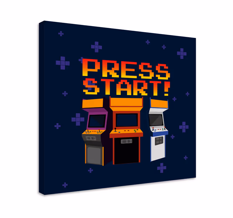 ビデオゲームキャンバスプリントレトロアーケードマシン - TENSTICKERS