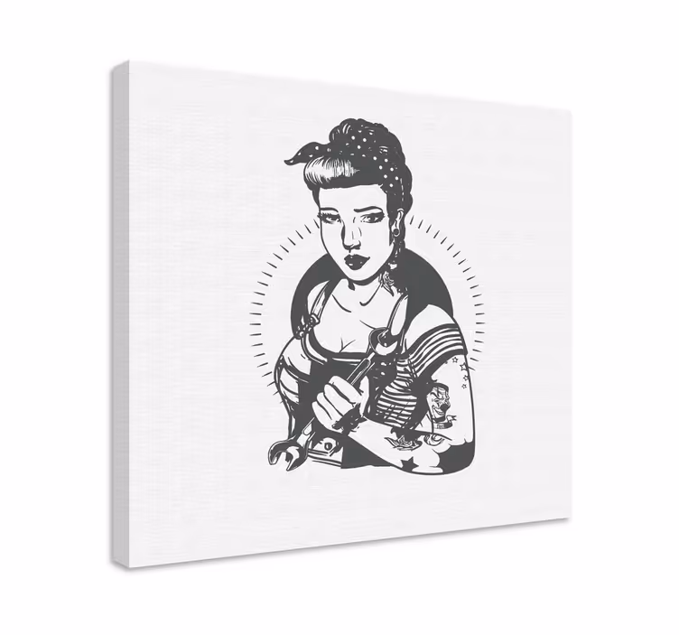 キャンバス 人とキャラクター 強い女性の肖像 - TENSTICKERS