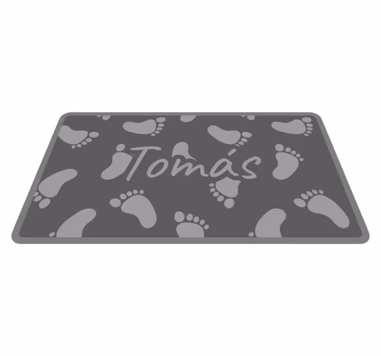 名前 ビニールマット 灰色の足跡のデザイン - TENSTICKERS