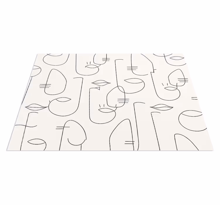 キッチン マット ビニール 抽象顔パーツ - TENSTICKERS