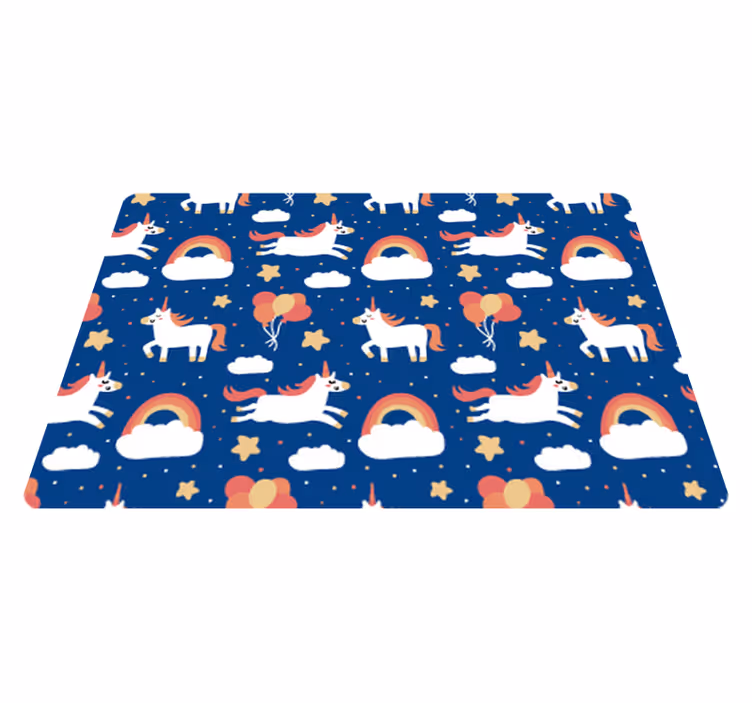動物ビニールマット子供用ホワイトユニコーン - TENSTICKERS