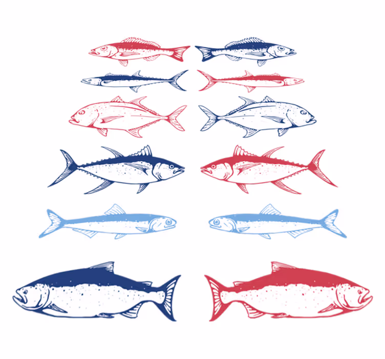 動物 ビニールマット 手描きの魚シート - TENSTICKERS
