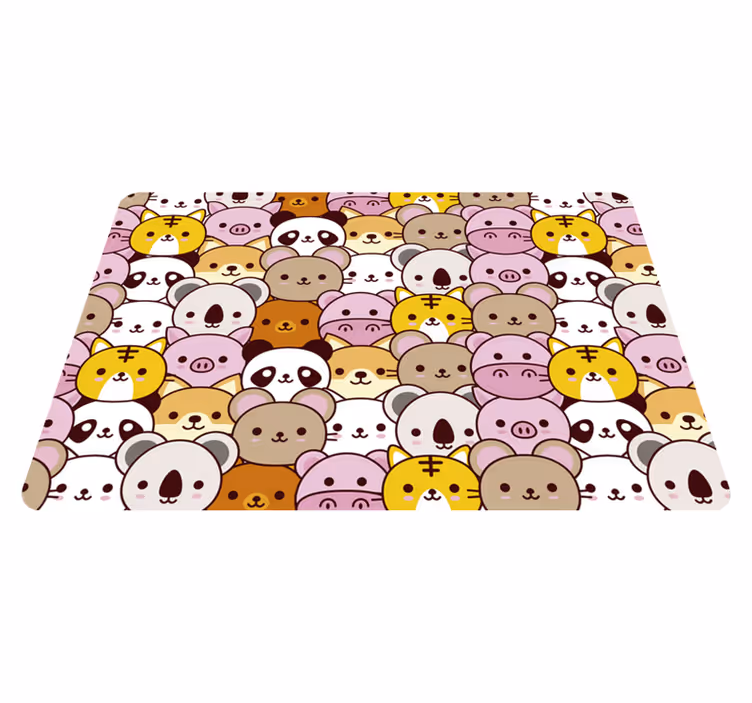 動物ビニールマットかわいい赤ちゃん用 - TENSTICKERS