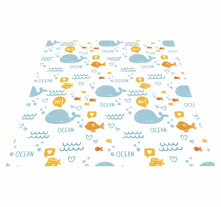 動物 ビニールマット カラフルで楽しい海の家具 - TENSTICKERS