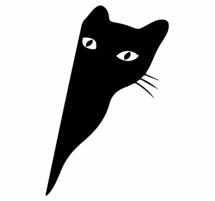 動物 ビニールマット 見つめる猫 - TENSTICKERS
