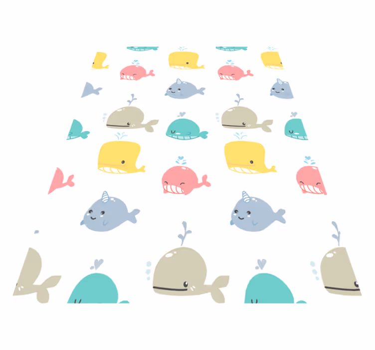 動物 ビニールマット ベビー カラフル クジラ - TENSTICKERS