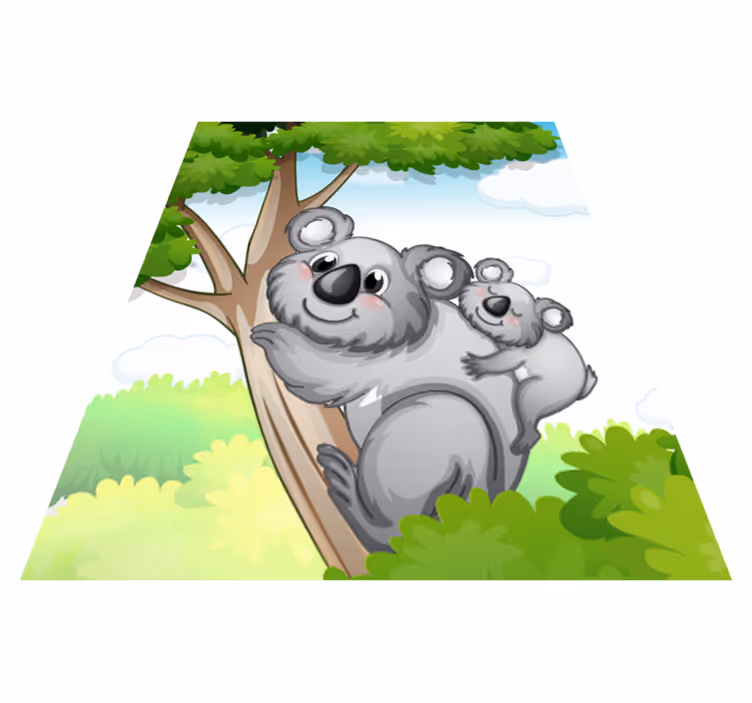 動物 ビニールマット 母と子のコアラ - TENSTICKERS