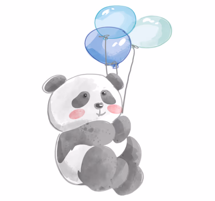 動物 ビニールマット 三つの風船を持つ赤ちゃんバンダ - TENSTICKERS