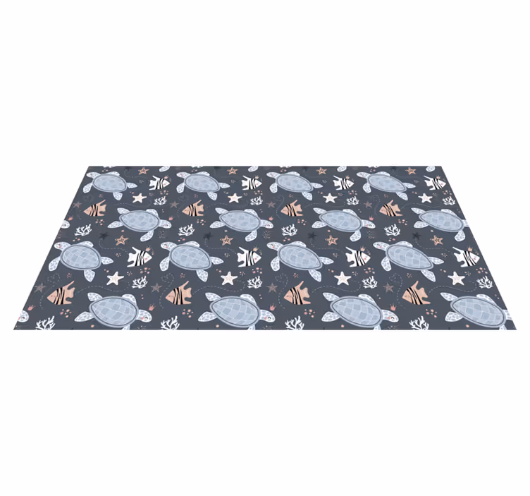動物ビニールマット海の亀と魚 - TENSTICKERS