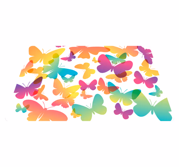 動物 ビニールマット グラデーションバタフライ - TENSTICKERS