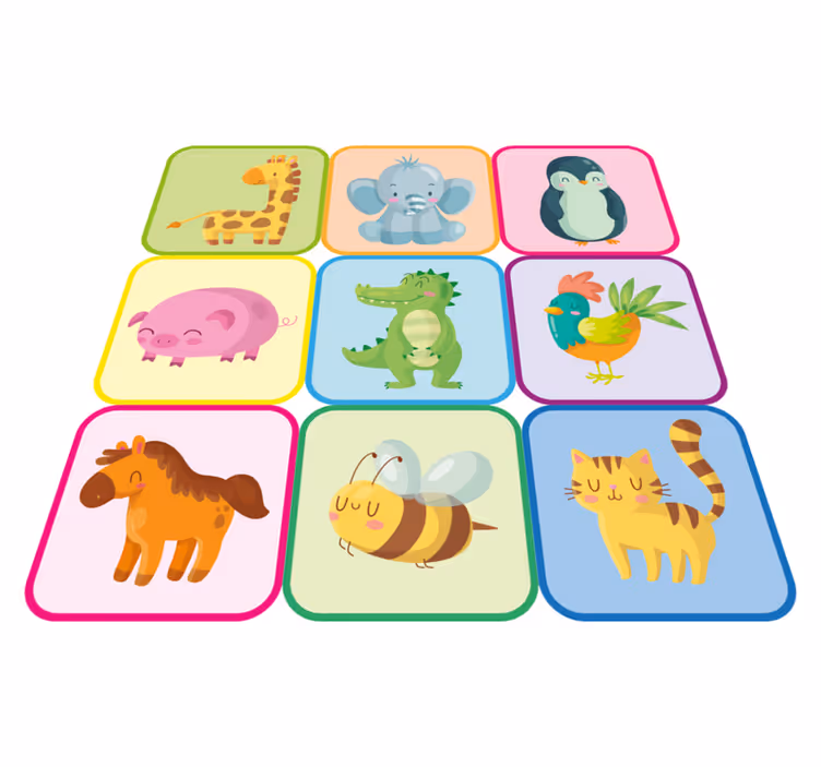 動物 ビニールマット カラフルタイル - TENSTICKERS