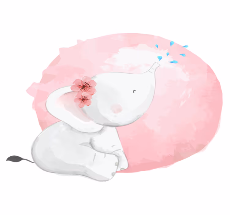 動物 ビニールマット 子供向けアフリカの象の女の子 - TENSTICKERS